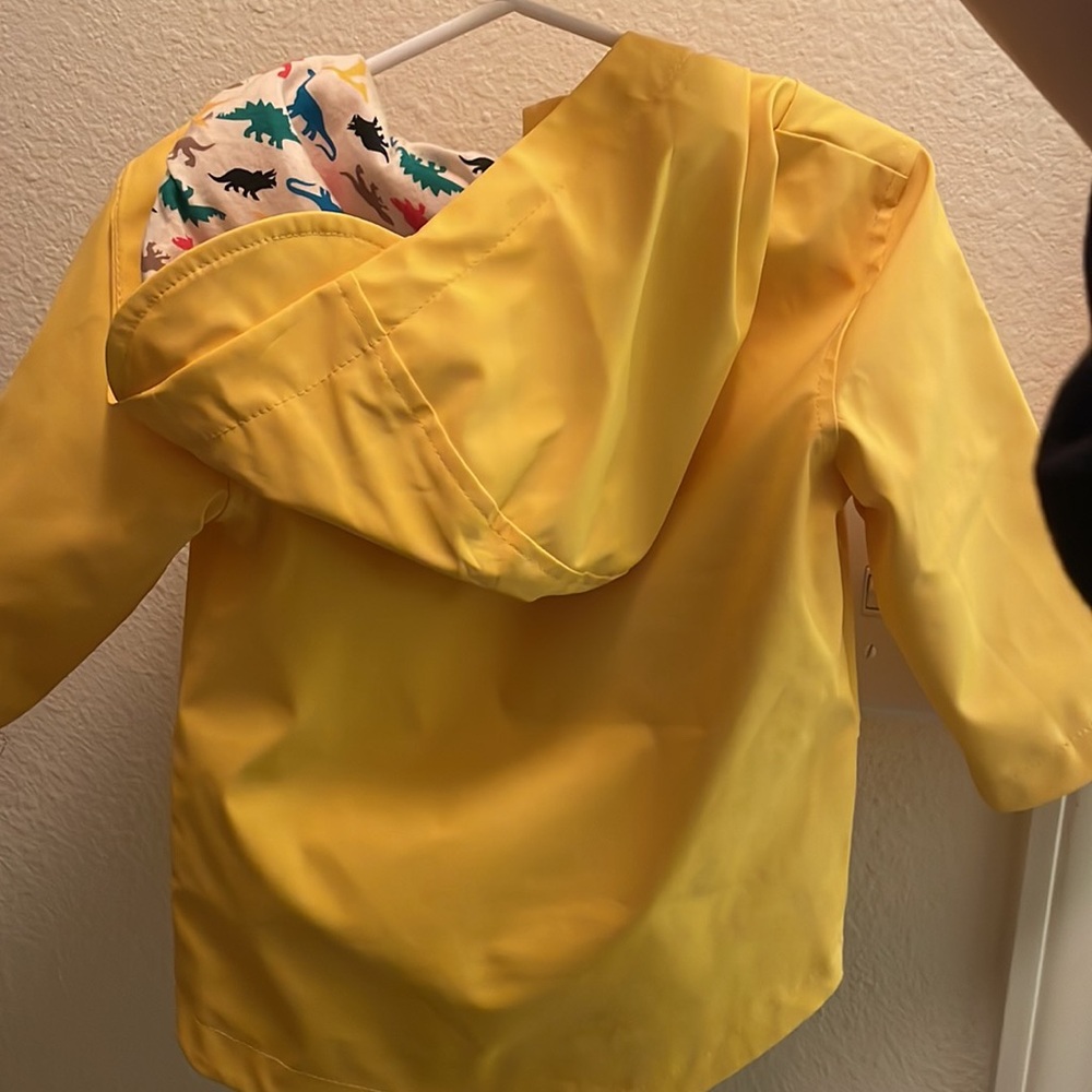 CAT & JACK Yellow Rain Jacket 12mo Dinosaurs - Picture 2 of 5